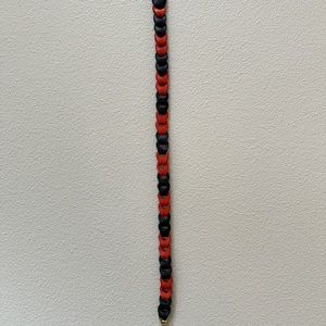 CLARE V Red & Navy Leather Loop Strap - 25"